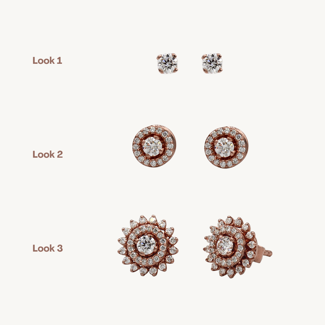 3 in 1 Diamond Cluster Studs