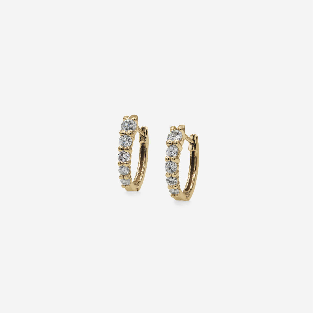 Stepping Stone Diamond Huggies